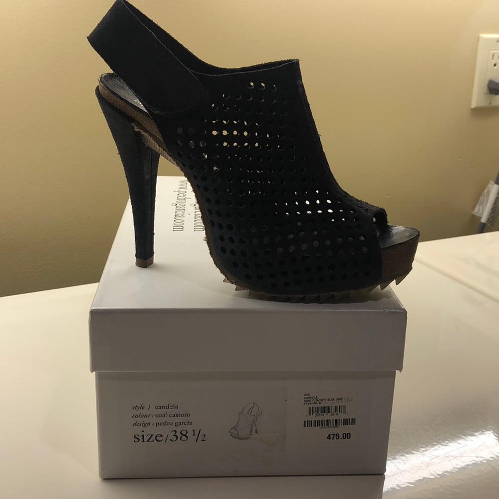 Pedro Garcia perforated suede sling back bootie